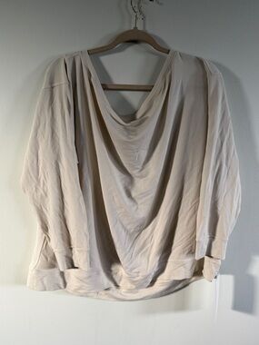lululemon athletica Be Calm Oversized boatneck Draped Long Sleeve Top Ivory  XL